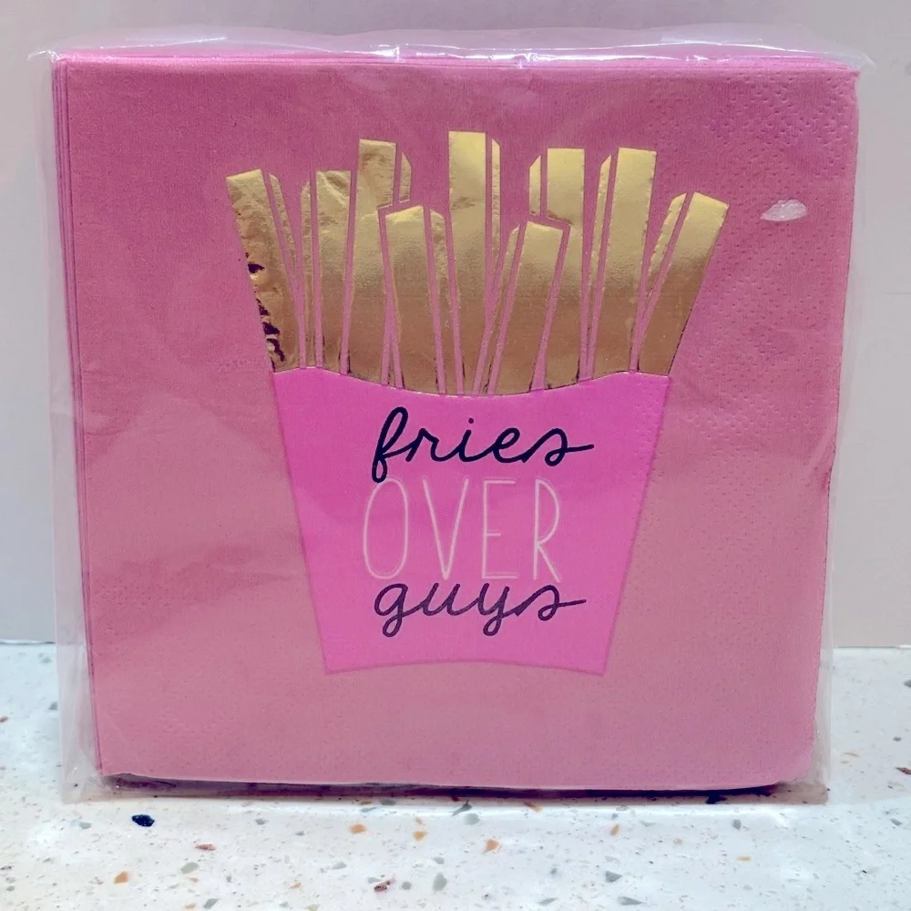 Nordstrom Pink and‎ Gold Fries Over Guys Napkins